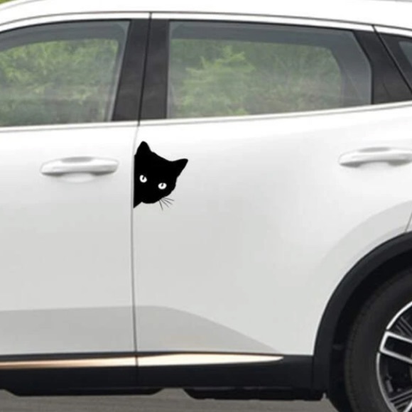 Peeking Cat Head Car Decal Accessory - Picture 5 of 5